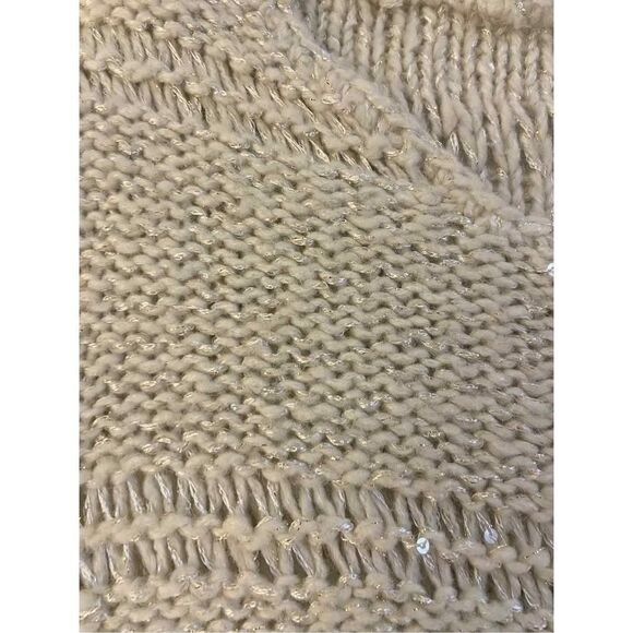 Chicos sweater cream bling shiny sequins dots size 1 Medium M - Picture 3 of 7